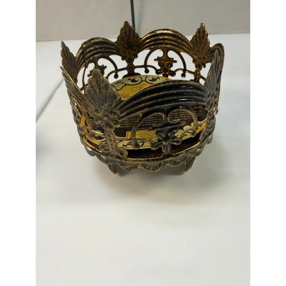 Tyler Candle Company Glamorous Petite Lion's Paw 3oz Jar Holder Antique Gold